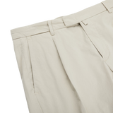 The men's Light Beige Cotton Stretch BG07 Pleated Chinos from Italian trouser specialist Briglia.