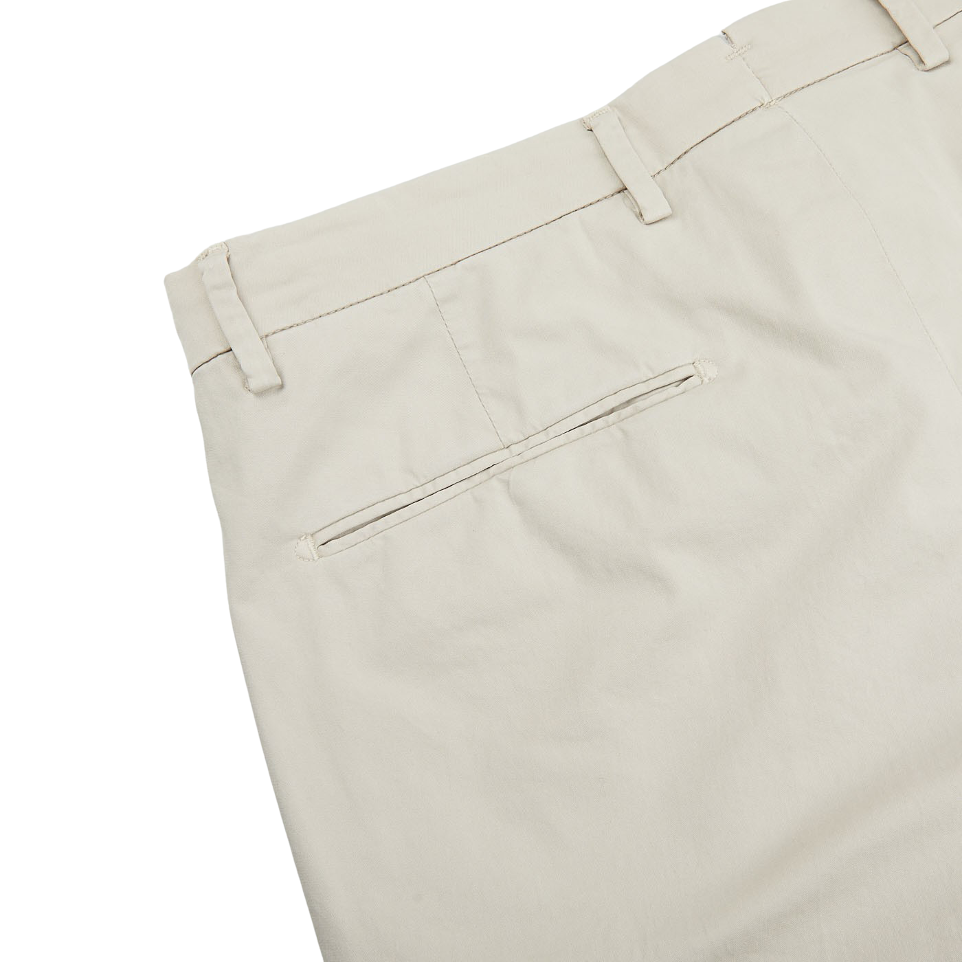 A close up of Light Beige Cotton Stretch BG07 Pleated Chinos by Briglia with a touch of stretch.