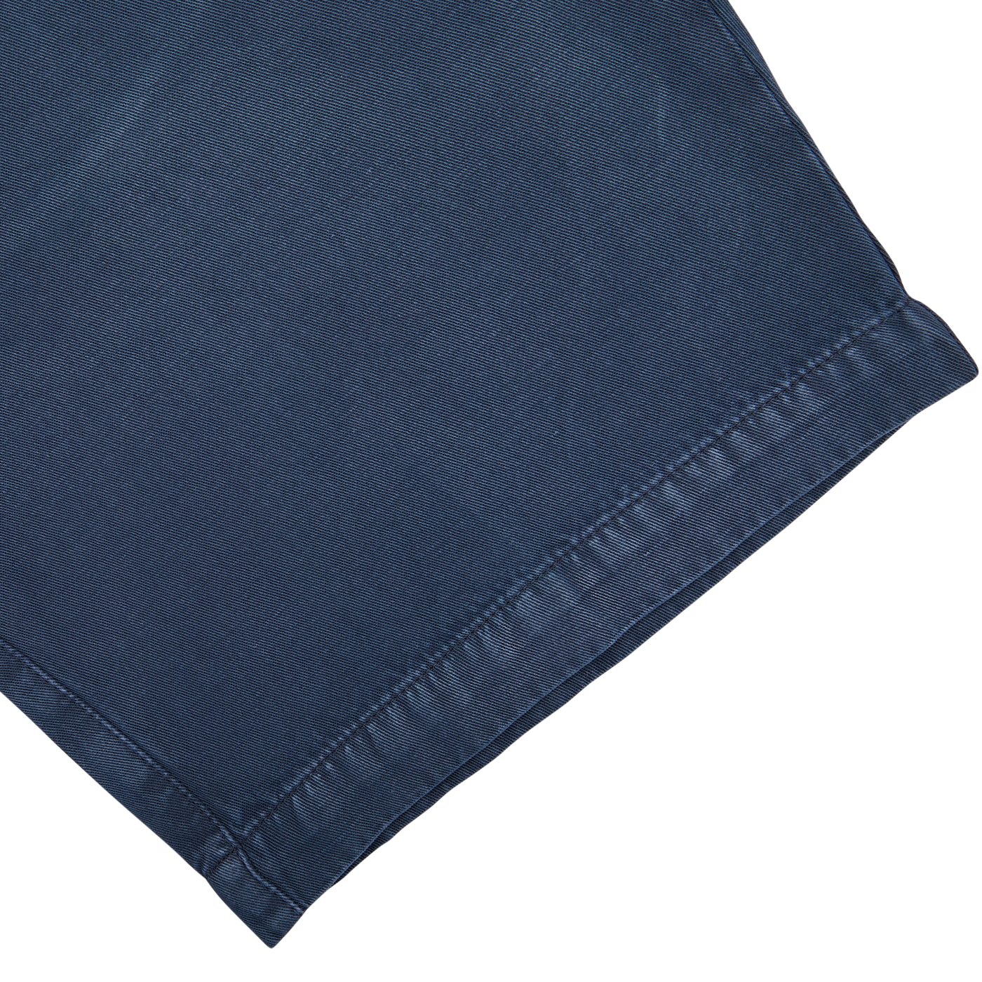 Navy blue fabric with neat hemming on a white background by Briglia.
