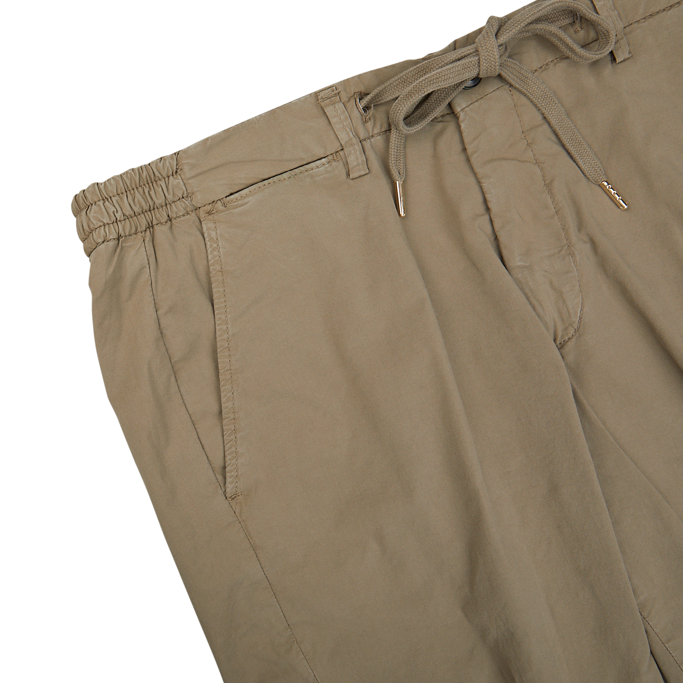 A pair of Briglia Olive Green Cotton Drawstring Malibu Shorts.