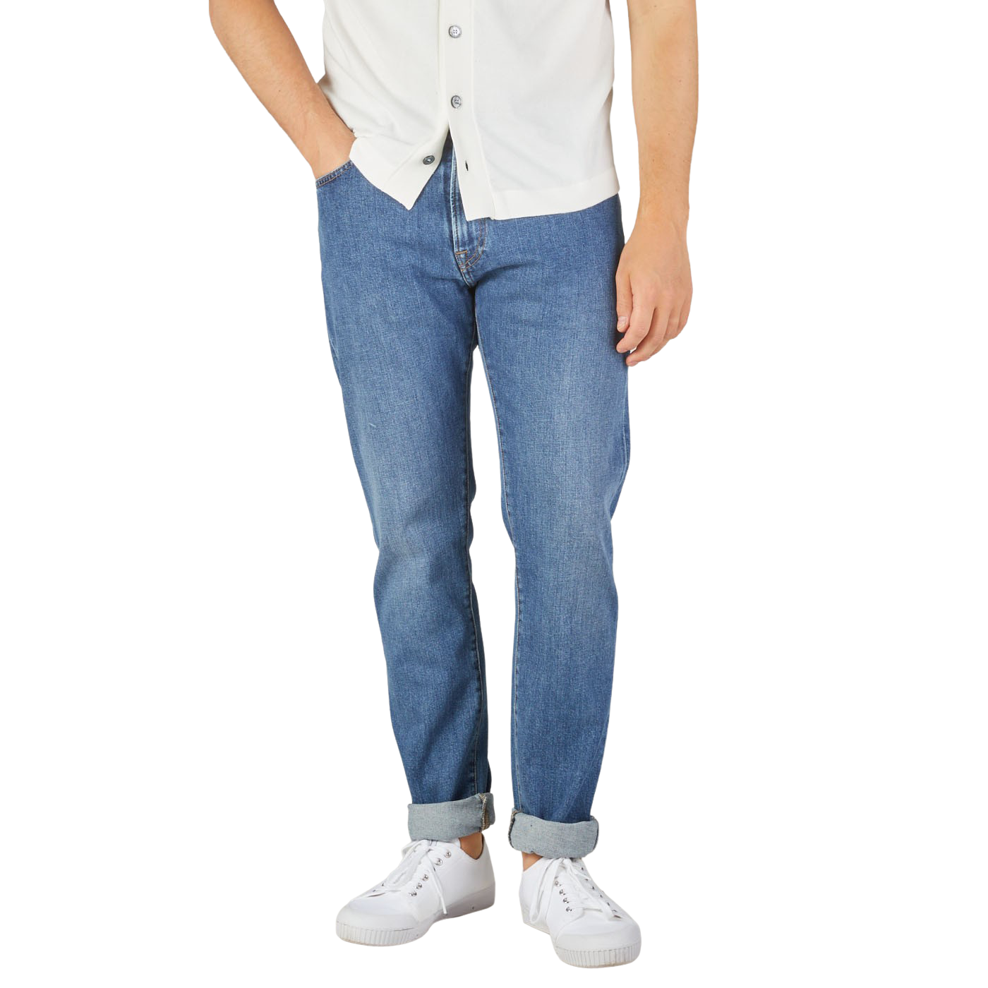 COF Mid Blue Organic Candiani Cotton M7 Jeans Front