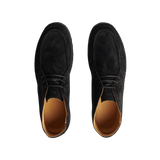 CQP Black Suede Leather Plana Boots Top