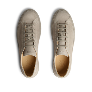 A pair of CQP Khaki Racquet Sr Sneakers in beige suede with a rubber sole.