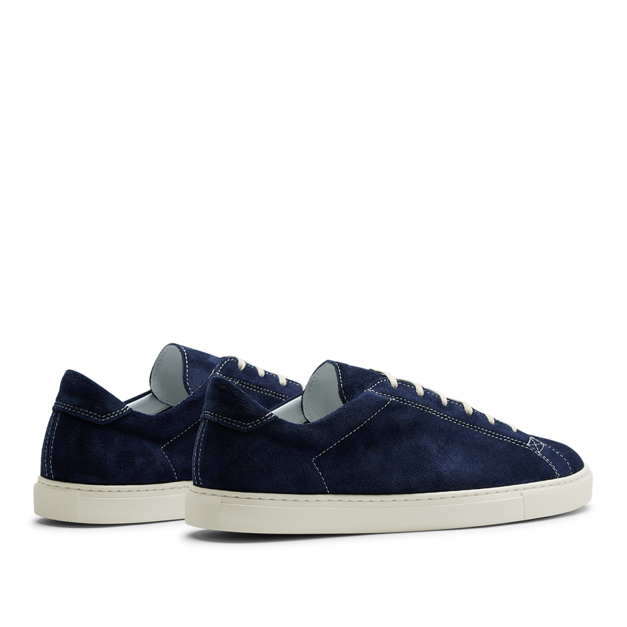 CQP | Navy Blue Suede Leather Racquet Sneakers – Baltzar