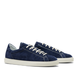 A pair of Navy Blue Suede Leather Racquet Sneakers from CQP.