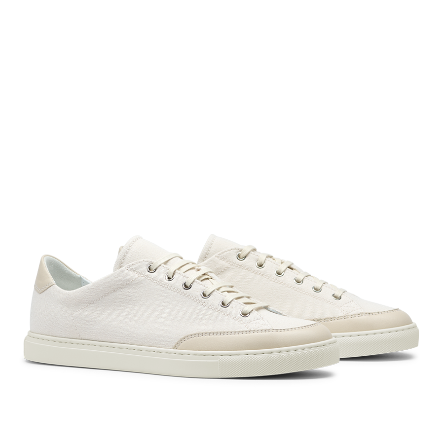 A pair of Off-White Cotton Canvas Bumper Sneakers with beige soles by CQP.