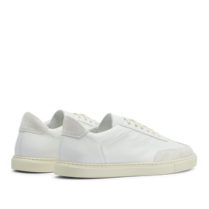 Handmade Seagull White Otium Leather Sneakers with a white sole by CQP.