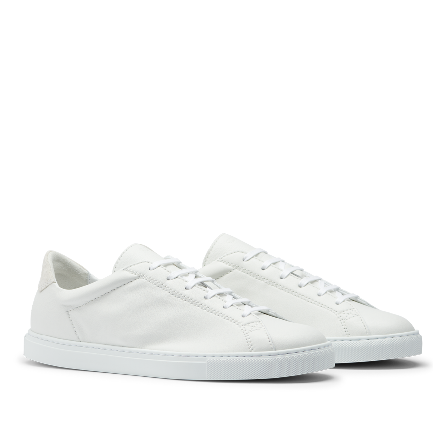 A pair of White Leather Racquet Sneakers by CQP.