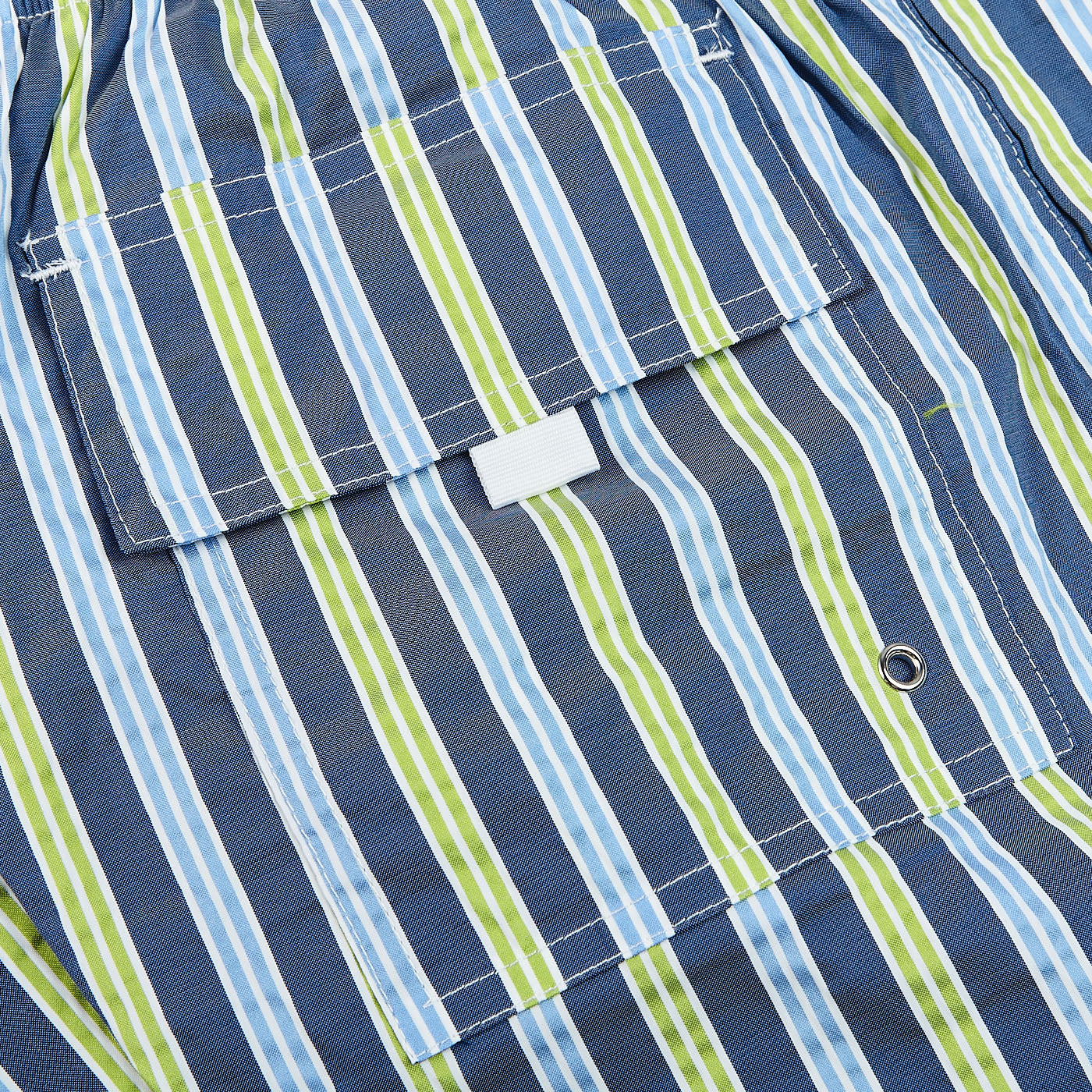 Canali Blue Printed Microfiber Swimshorts Pocket