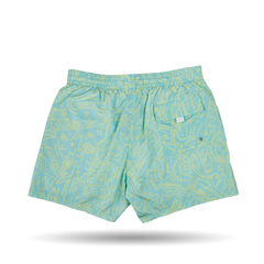 Canali Mint Green Printed Microfiber Swimshorts Back