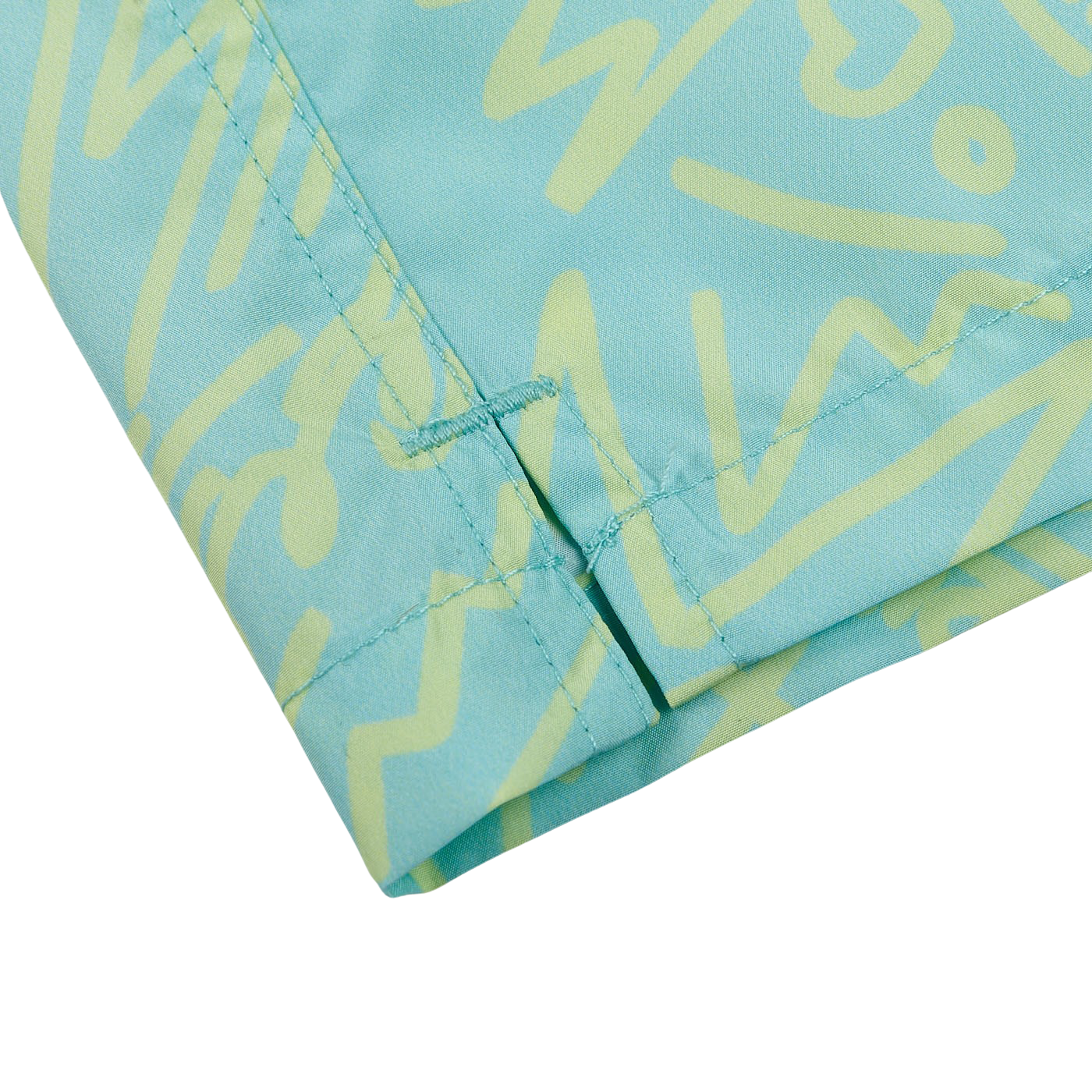 Canali Mint Green Printed Microfiber Swimshorts Split