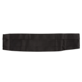 A Canali Black Pure Silk Pleated Cummerbund on a white background.