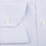 A Canali Blue Mini-Check Cotton Single Cuff Shirt.