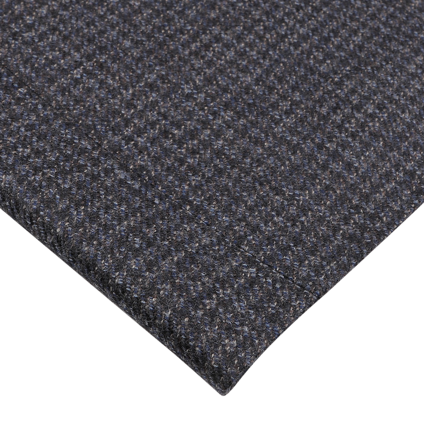 Close-up of a textured gray fabric swatch with a checkered pattern, echoing the elegance of the Canali Dark Blue Checked Wool Drop 6 Blazer, displayed on a white background.