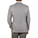 The back view of a man in a Grey Houndstooth Wool Drop 6 Blazer by Canali.