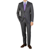 A man wearing a Canali Grey Melange Wool Flannel Suit.