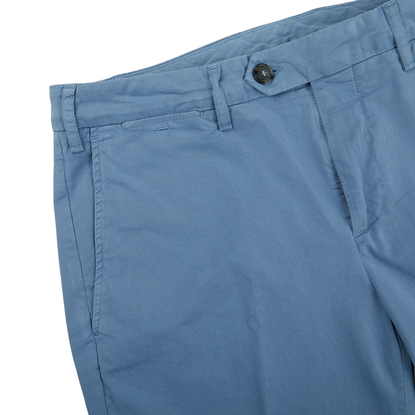 The men's Canali Light Blue Cotton Stretch Flat Front Chinos shorts.