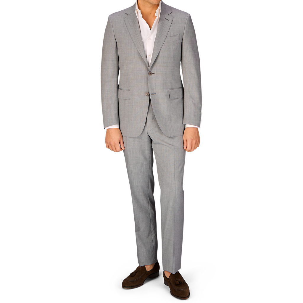 Man hotsell white green suit with canali