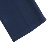 A close up of a pair of Canali Navy Blue Cotton Stretch Flat Front Chinos.