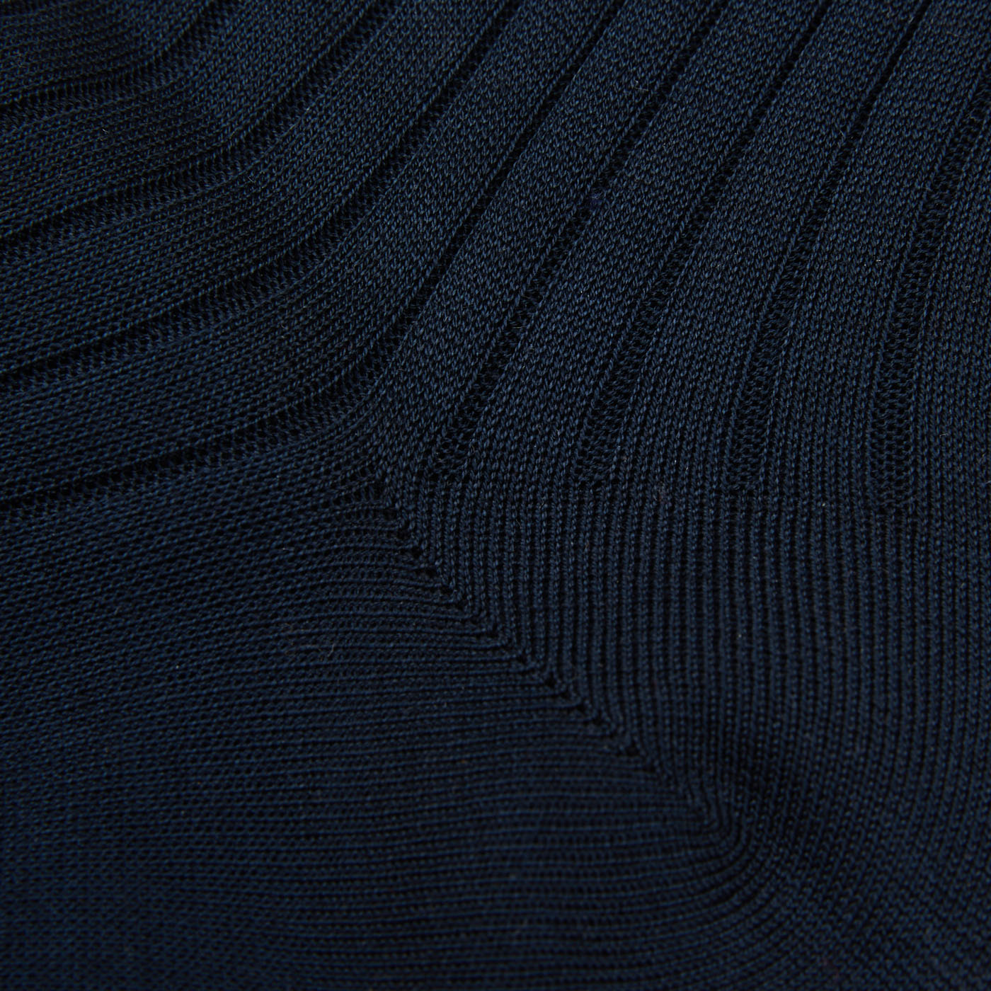 A close-up image of Canali navy blue knee long ribbed cotton socks.