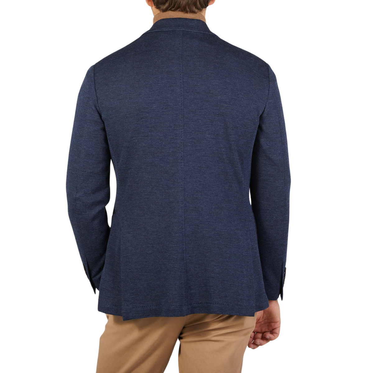 Canali | Navy Blue Melange Wool Jersey Jacket – Baltzar