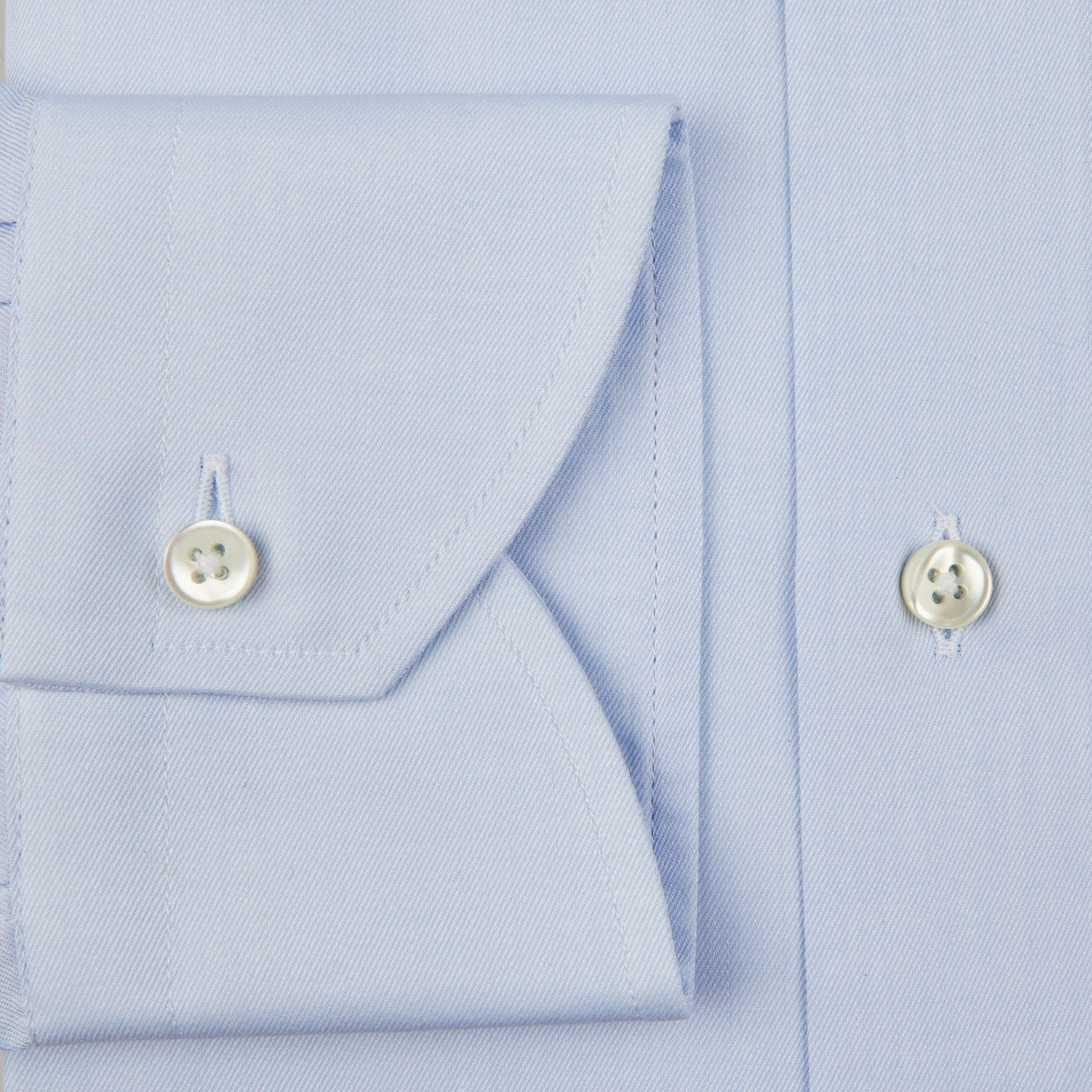 A Canali sky blue cotton single cuff shirt.
