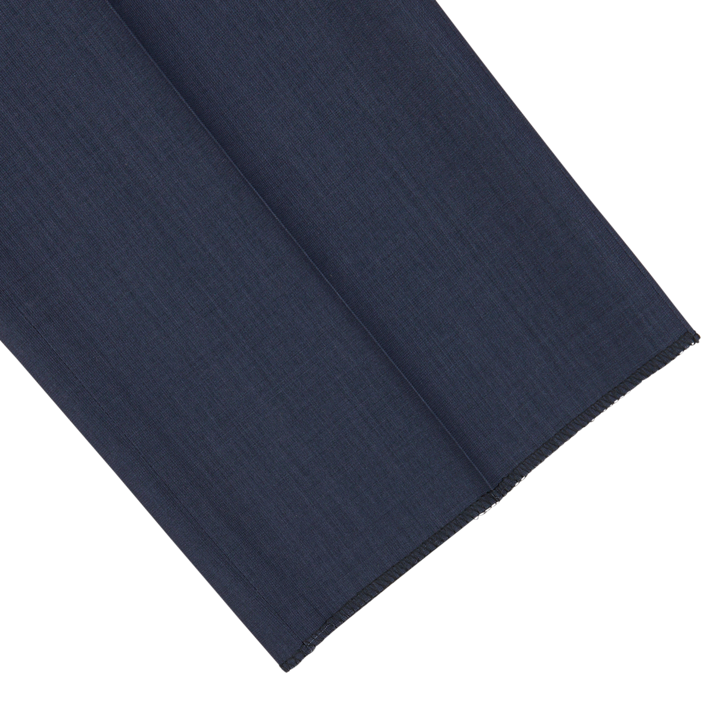 Slate Blue Semi-Plain Wool Flat Front Trousers by Canali, with a fine texture, displayed on a white background.