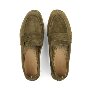 A pair of Dark Green Suede Nacho Casual Loafers by Castañer.