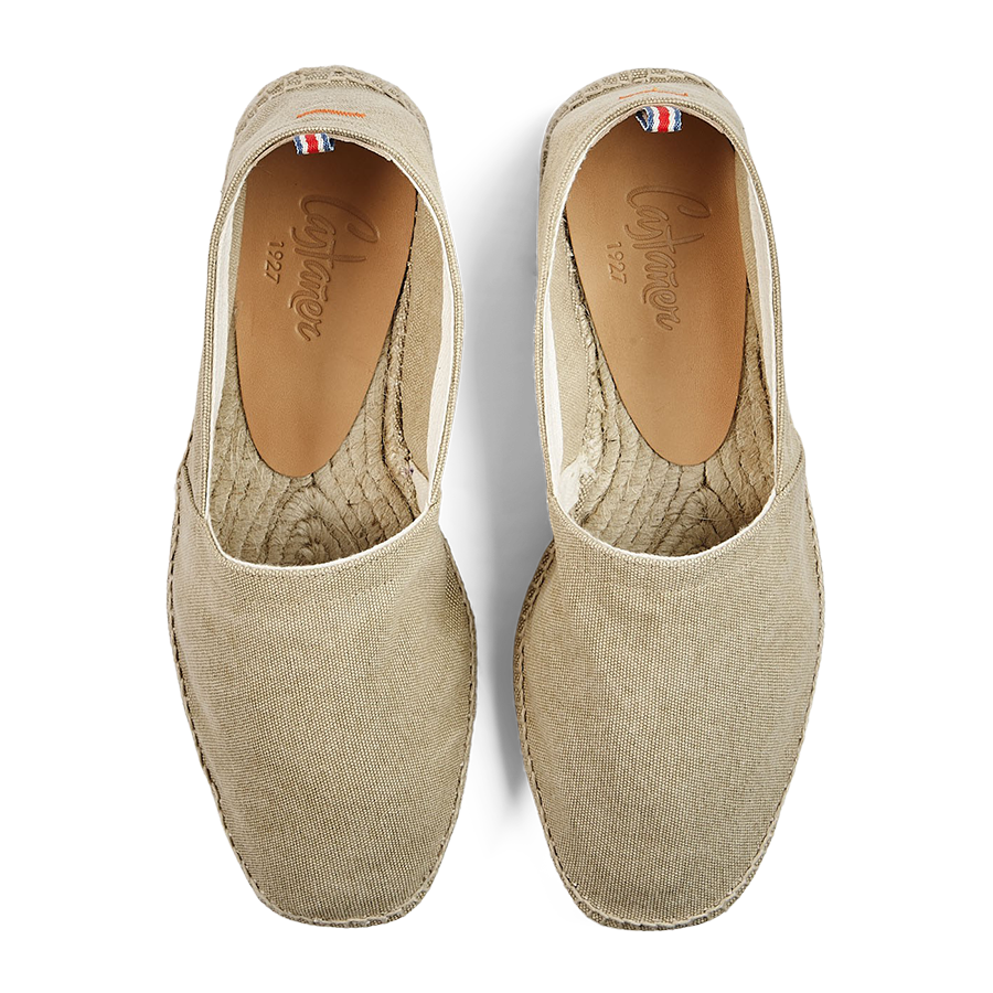 A pair of Sand Beige Cotton Pablo Espadrilles by Castañer on a white background.