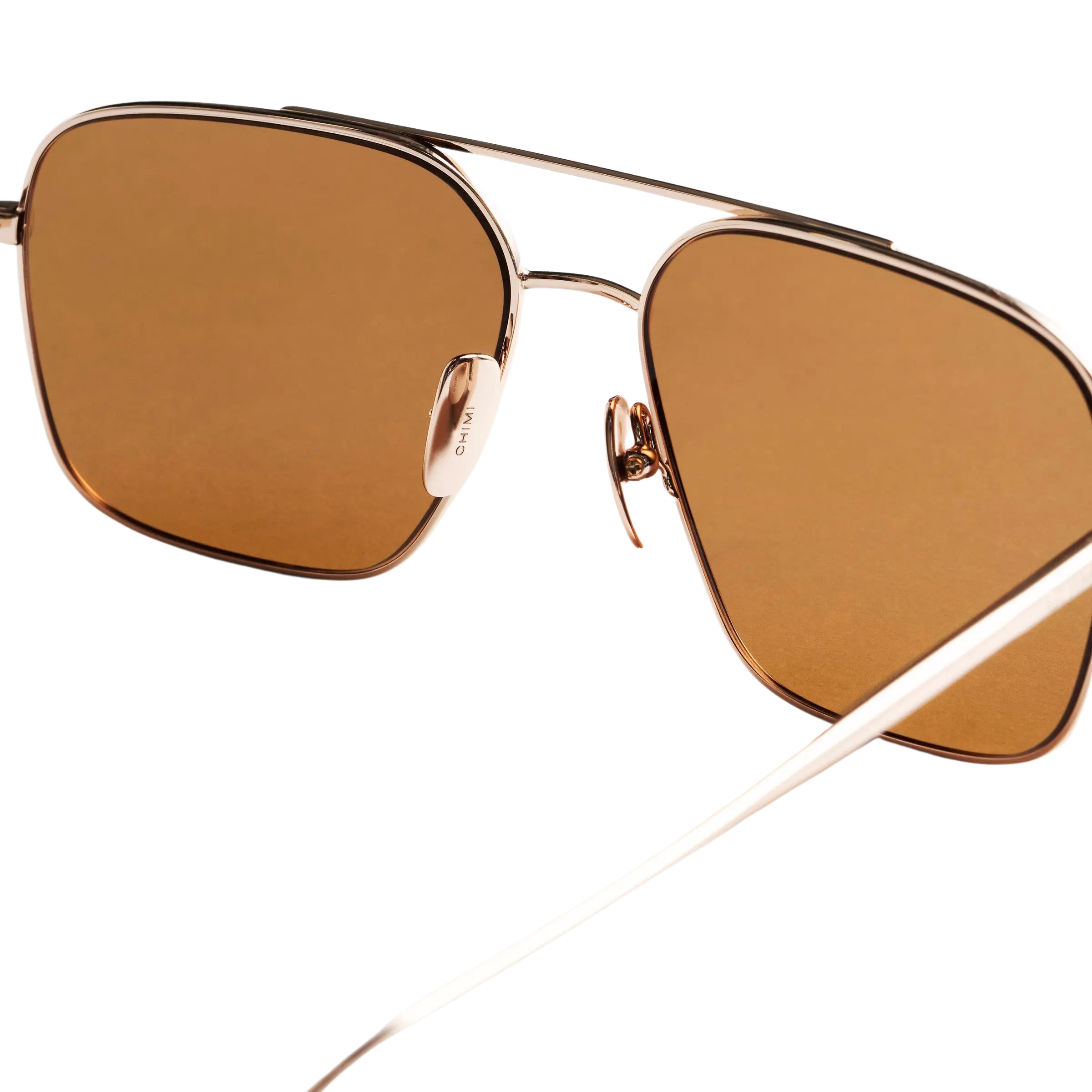 Chimi Eyewear Steel Aviator Brown Lenses Sunglasses 56mm Inside