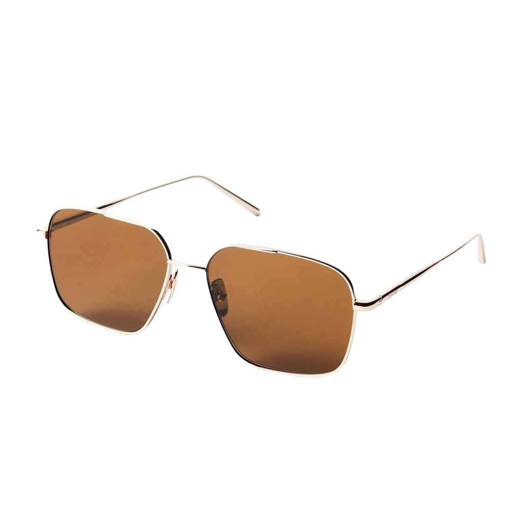 Chimi Eyewear Steel Aviator Brown Lenses Sunglasses 56mm Side