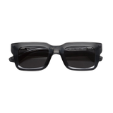 Chimi Model 05 Dark Grey Gradient Lenses Sunglasses 48mm with square frames, featuring gradient black CR-39 lenses on a white background.