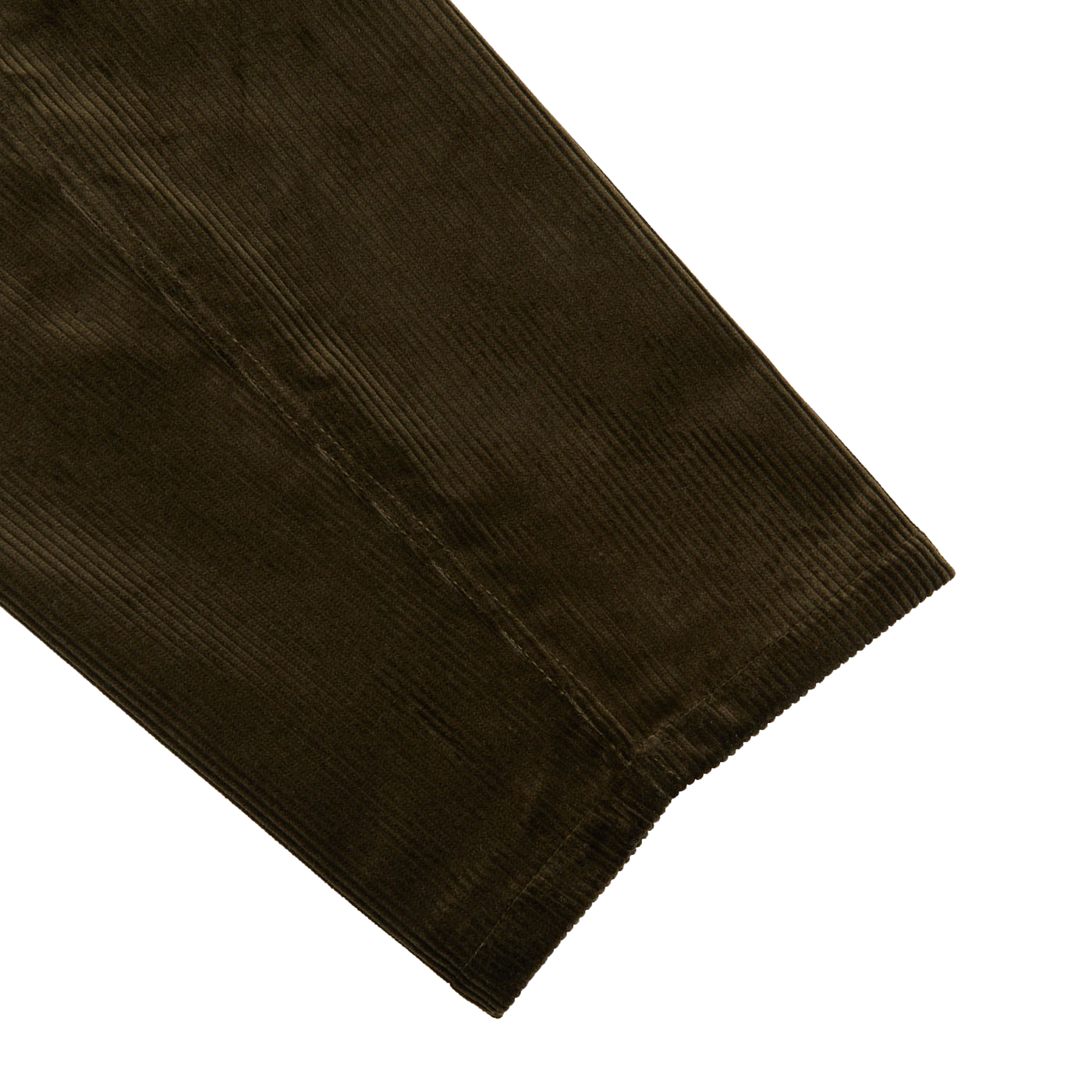 De Bonne Facture Dark Olive Cotton Corduroy Balloon Trousers, showcased against a white background.