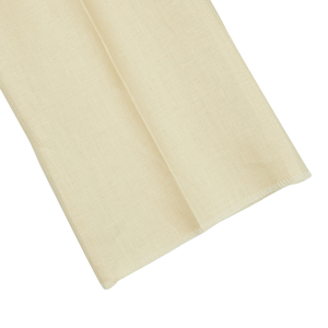 A caramel beige Irish linen Modello B trouser by De Petrillo on a white background.