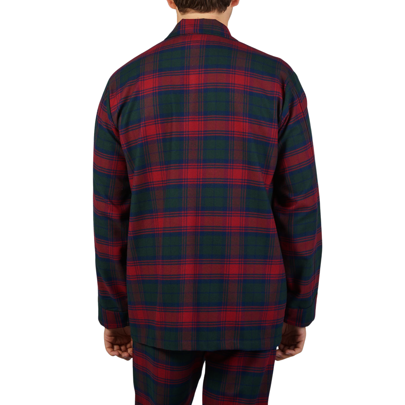 Derek Rose Red Multi-Checked Cotton Pyjamas Shirt Back
