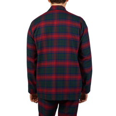 Derek Rose Red Multi-Checked Cotton Pyjamas Shirt Back