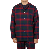 Derek Rose Red Multi-Checked Cotton Pyjamas Shirt Front