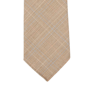 Dreaming of Monday Beige Checked 7-Fold Super 100s Wool Tie Feature
