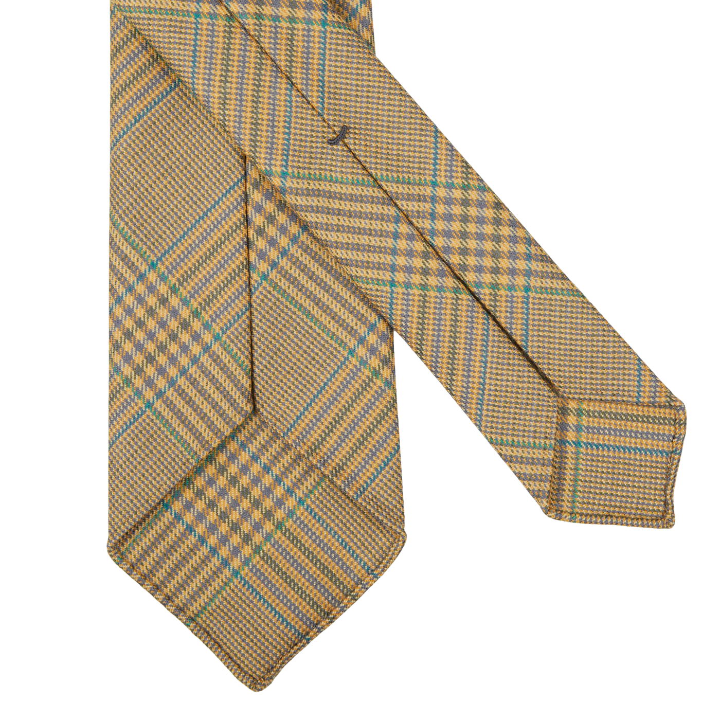 Dreaming of Monday Beige Checked 7-Fold Vintage French Wool Tie Back