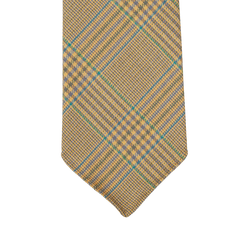 Dreaming of Monday Beige Checked 7-Fold Vintage French Wool Tie Feature