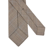 Dreaming of Monday Brown Checked 7-Fold Super 100s Wool Tie Back