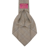 Dreaming of Monday Brown Checked 7-Fold Super 100s Wool Tie Open