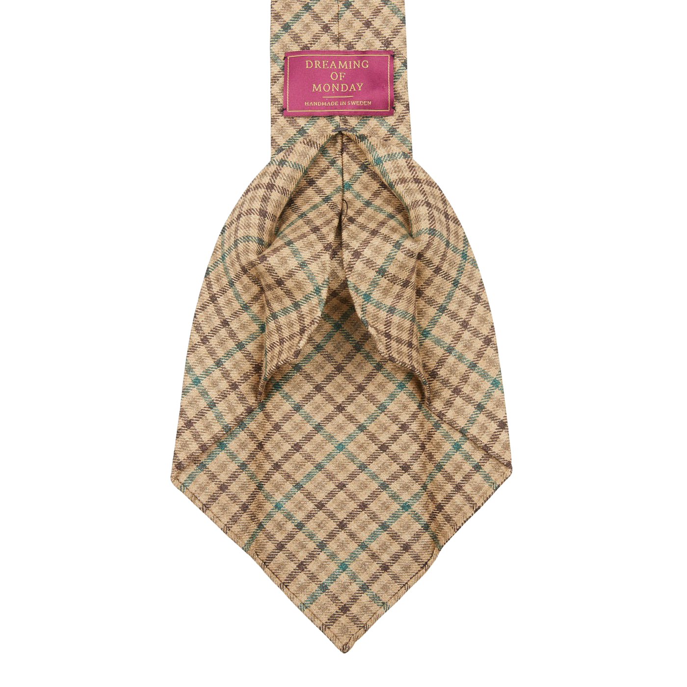 Dreaming of Monday Brown Green Gunclub 7-Fold French Linen Tie Open
