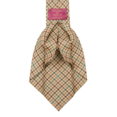 Dreaming of Monday Brown Green Gunclub 7-Fold French Linen Tie Open