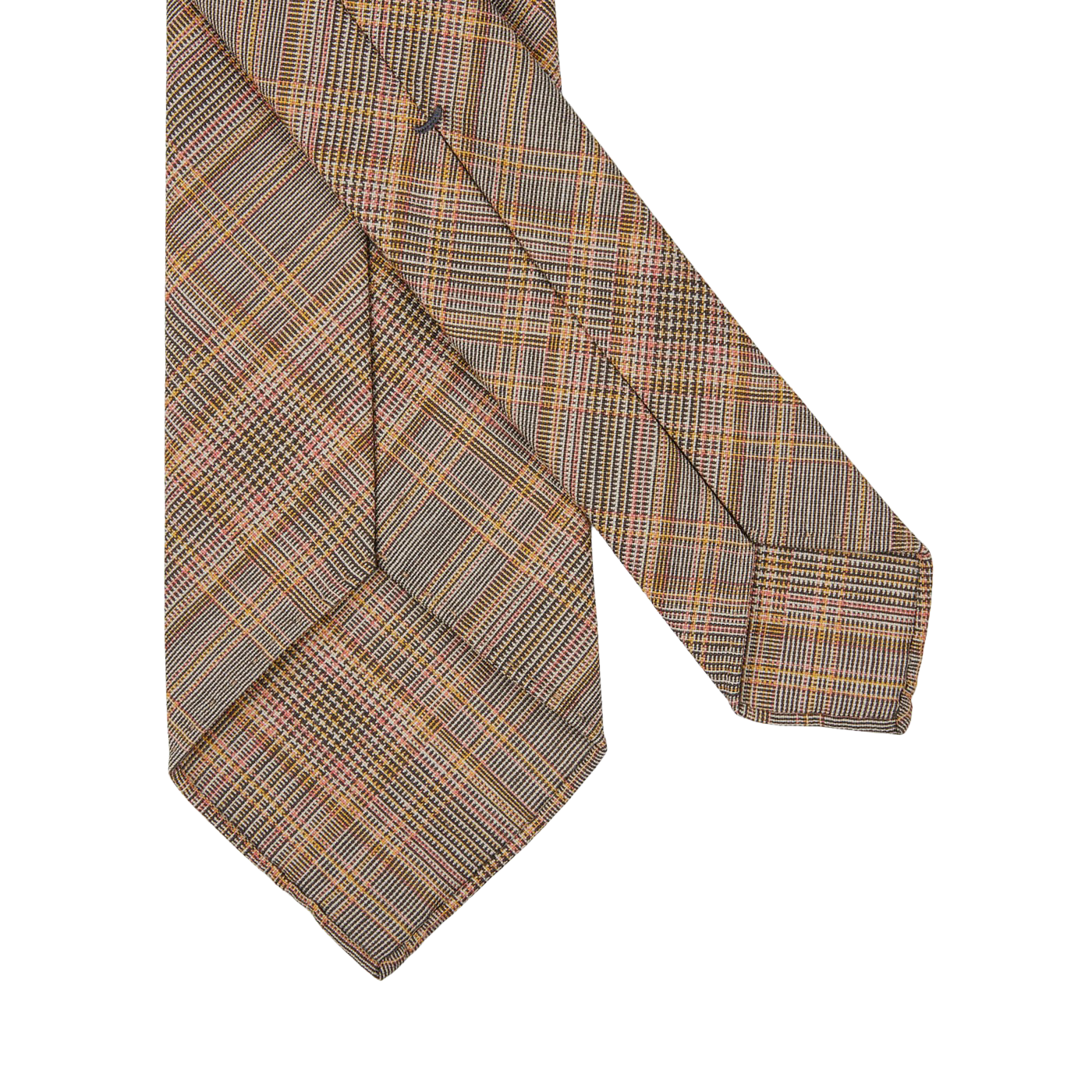 Dreaming of Monday Orange Checked 7-Fold Super 100s Wool Tie Back