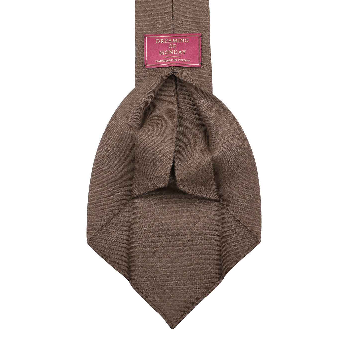 The Marronniers Brown 7-Fold French Linen Tie by Dreaming Of Monday combines exquisite craftsmanship with elegant brown tones.