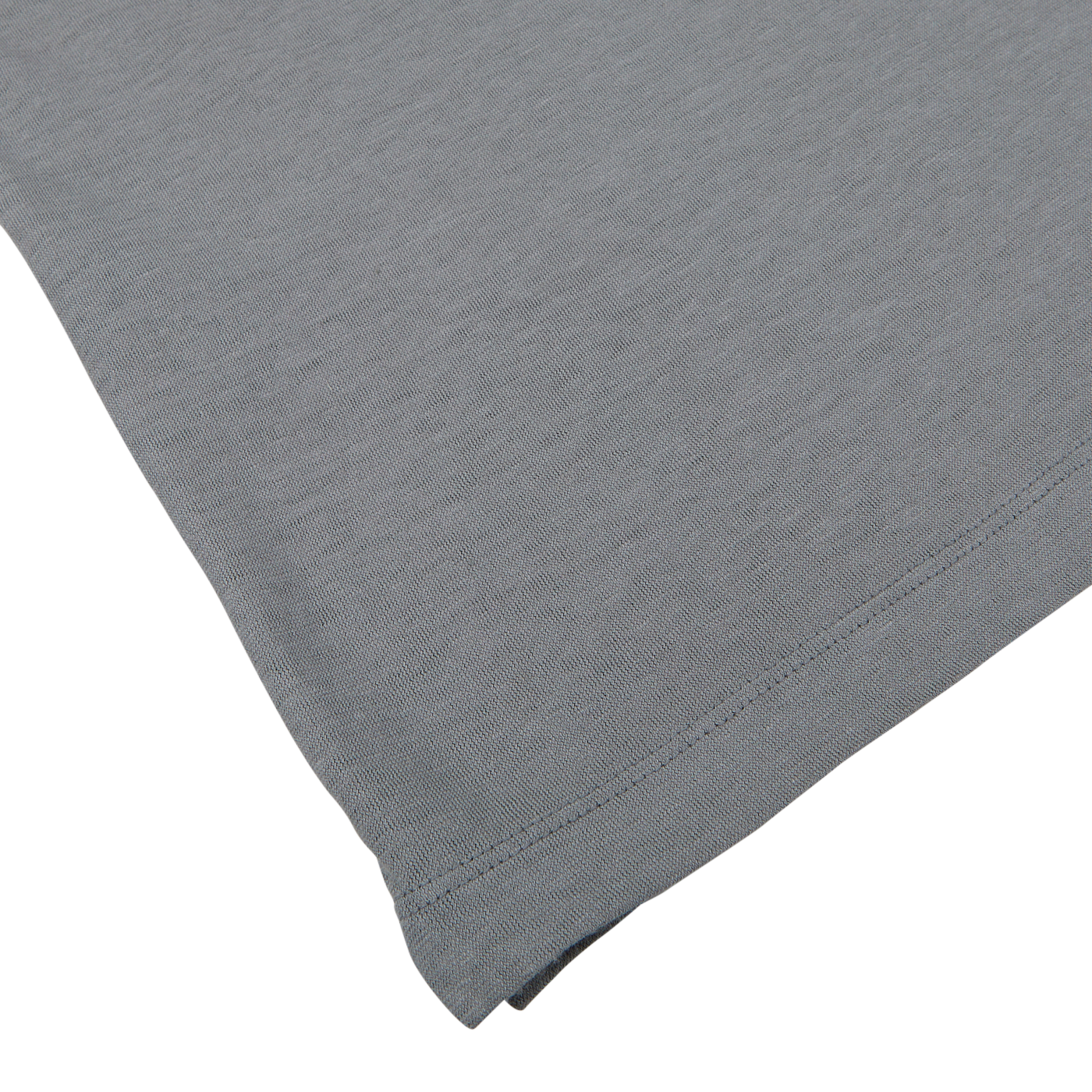 Steel Grey Cotton Linen Polo Shirt by Drumohr, with a visible weave pattern and finished edge on a white background.