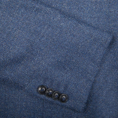 Eduard Dressler Blue Melange Wool Blend Senderik Blazer Cuff