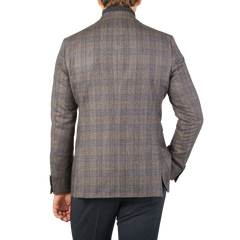 Eduard Dressler Brown Checked Wool Sendrik Blazer Back