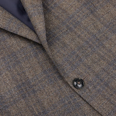 Eduard Dressler Brown Checked Wool Sendrik Blazer Closed